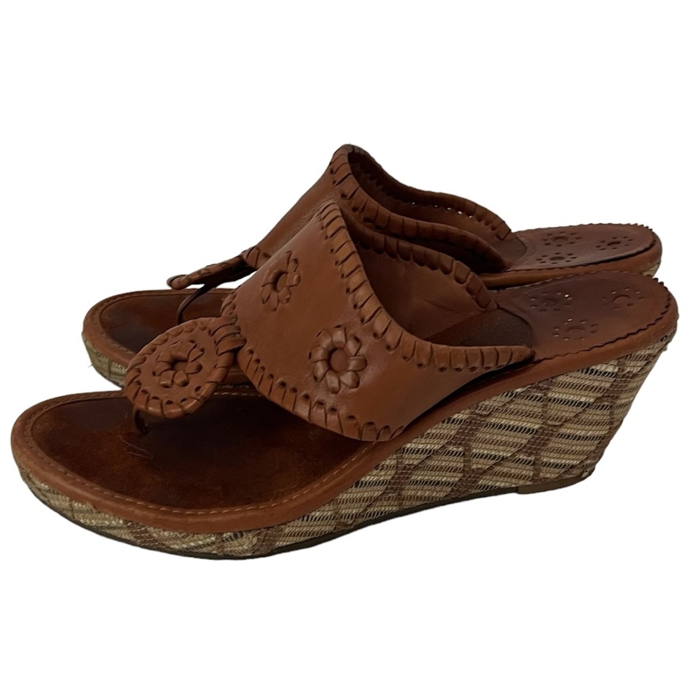 Jack Rogers Marbella Mid Espadrille Brown Wedge Size 6